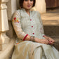 Hand-Embroidered fern chanderi kurta - Pants Optional