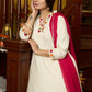 Elegantly crafted off-white rayon kurta with intricate embroidery and matching pants - Dupatta optional
