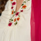 Elegantly crafted off-white rayon kurta with intricate embroidery and matching pants - Dupatta optional