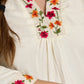 Elegantly crafted off-white rayon kurta with intricate embroidery and matching pants - Dupatta optional