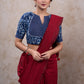 Trendy floral indigo combination blouse