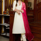 Elegantly crafted off-white rayon kurta with intricate embroidery and matching pants - Dupatta optional