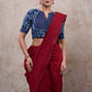 Trendy floral indigo combination blouse