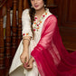 Elegantly crafted off-white rayon kurta with intricate embroidery and matching pants - Dupatta optional
