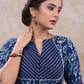 Trendy floral indigo combination blouse