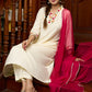 Elegantly crafted off-white rayon kurta with intricate embroidery and matching pants - Dupatta optional