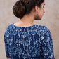 Trendy floral indigo combination blouse