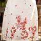 Beautiful ivory cotton dress with floral embroidery paired with matching shibori stole