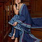 Stylish sleeveless indigo anarkali kurta paired with a matching mul dupatta - Pants Optional