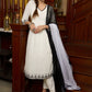 Elegant off-white cotton kurta adorned with intricate embroidery complimeted by matching pants - Dupatta Optional