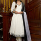 Elegant off-white cotton kurta adorned with intricate embroidery complimeted by matching pants - Dupatta Optional