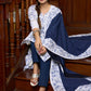 Elegant white Hakoba printed kurta, with delicate lace accents paired with matching Pants - Dupatta optional