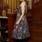 Comfortable and smart halter neck blue printed cotton kurta - Pants Optional