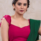 Stylish dark pink georgette blouse with frill sleeves