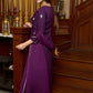 Exquisite hand-embroidered purple rayon kurta with matching pants - Dupatta Optional