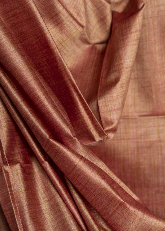 Plain Onion Pink Assam Silk Fabric