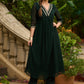 Elegance redefined in this captivating green georgette lace kurta and pant ensemble