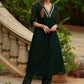 Elegance redefined in this captivating green georgette lace kurta and pant ensemble