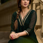 Elegance redefined in this captivating green georgette lace kurta and pant ensemble