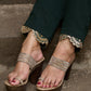 Elegance redefined in this captivating green georgette lace kurta and pant ensemble