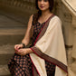 Casual and comfortable black ajrak sleeveless kurta with coordinated pants (Sleeves Provided) - Stole Optional