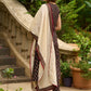 Casual and comfortable black ajrak sleeveless kurta with coordinated pants (Sleeves Provided) - Stole Optional