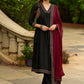 Black modal printed kurta perfectly paired with matching Pants for a regal elegance - Dupatta Optional