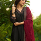 Black modal printed kurta perfectly paired with matching Pants for a regal elegance - Dupatta Optional