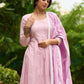 Refreshingly original mauve self-textured Kurta with matching pants - Dupatta Optional