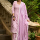 Refreshingly original mauve self-textured Kurta with matching pants - Dupatta Optional