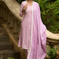 Refreshingly original mauve self-textured Kurta with matching pants - Dupatta Optional