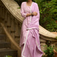 Refreshingly original mauve self-textured Kurta with matching pants - Dupatta Optional