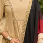 Classic beige self-textured Kurta paired with matching Pants - Dupatta Optional