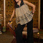 Sleeveless tiered top with embroidered  yoke-Pant optional