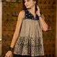 Sleeveless tiered top with embroidered  yoke-Pant optional