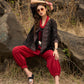 Red cotton balloon pant