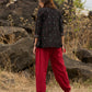 Red cotton balloon pant