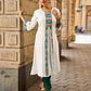 Timeless White Cotton Kurta with Hand Painted Madhubani Motifs on Front & Sleeves