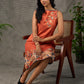 Saffron Kalamkari Printed Dress