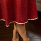 Chic cream-to-maroon ombré Hakoba dress with distinctively folded sleeves and collar.