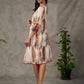 Heritage Pichwai inspired abstract cow motifs dress with red details