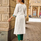 Timeless White Cotton Kurta with Hand Painted Madhubani Motifs on Front & Sleeves