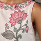 Ivory Floral Pearl Detail Printed Dress with blush pink flowers