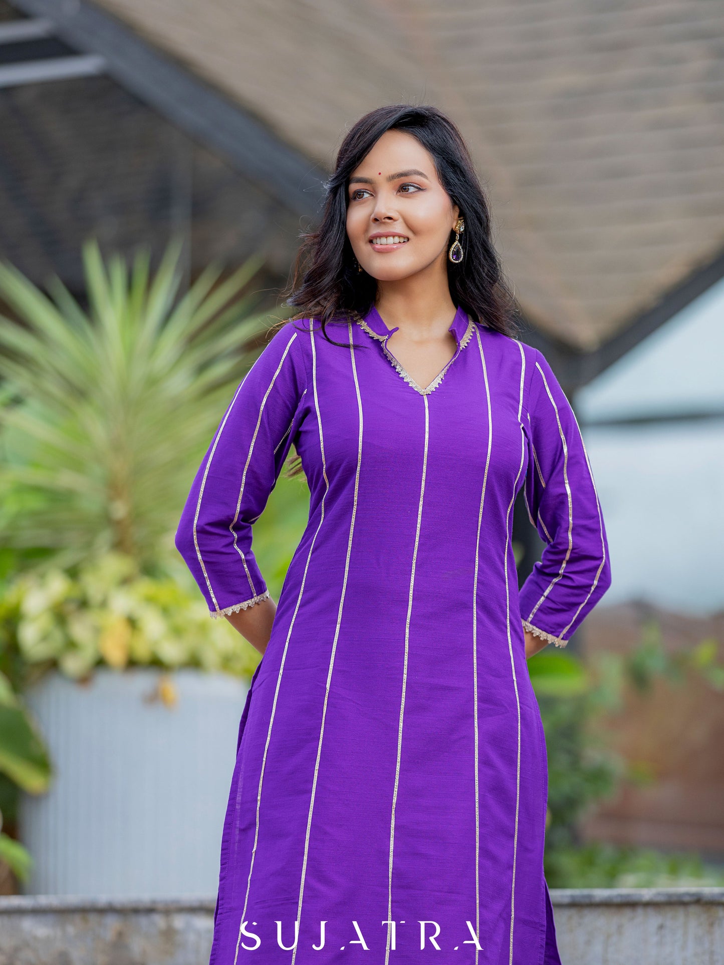 Seher  Cotton Silk Gota Patti Kurta