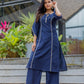 Tarini Midnight Bloom Cotton Silk Gota Patti Kurta