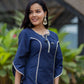 Tarini Midnight Bloom Cotton Silk Gota Patti Kurta