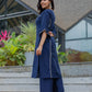 Tarini Midnight Bloom Cotton Silk Gota Patti Kurta