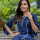 Tarini Midnight Bloom Cotton Silk Gota Patti Kurta