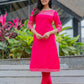 Svarna Cotton Silk Gota Patti A Line Kurta