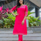Svarna Cotton Silk Gota Patti A Line Kurta